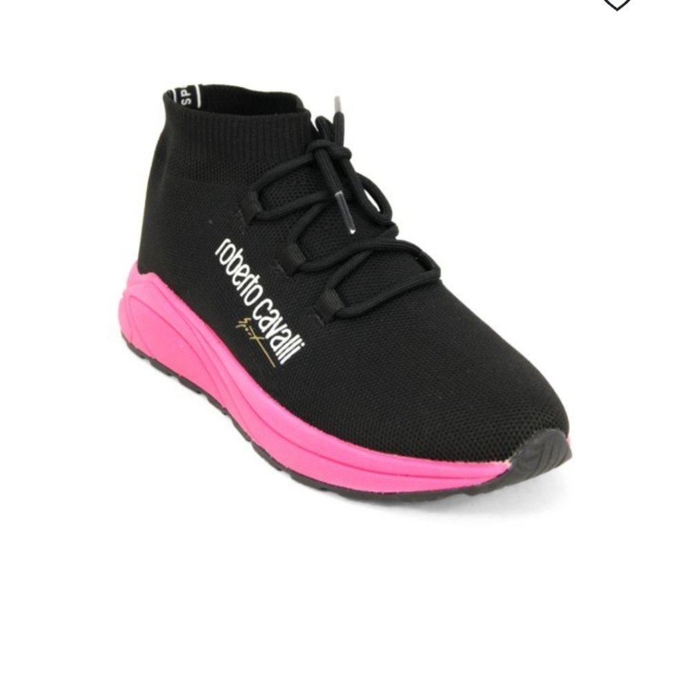 Roberto Cavalli Sport Black and Pink Athletic Shoes